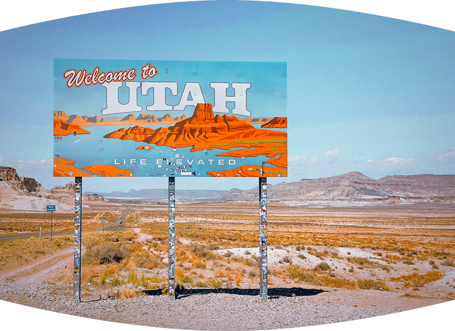 curved Utah sign