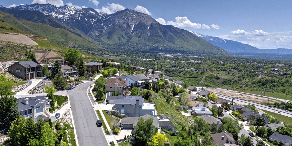 Aerial view of the Arcadia Heights neighborhood in Salt Lake City Utah